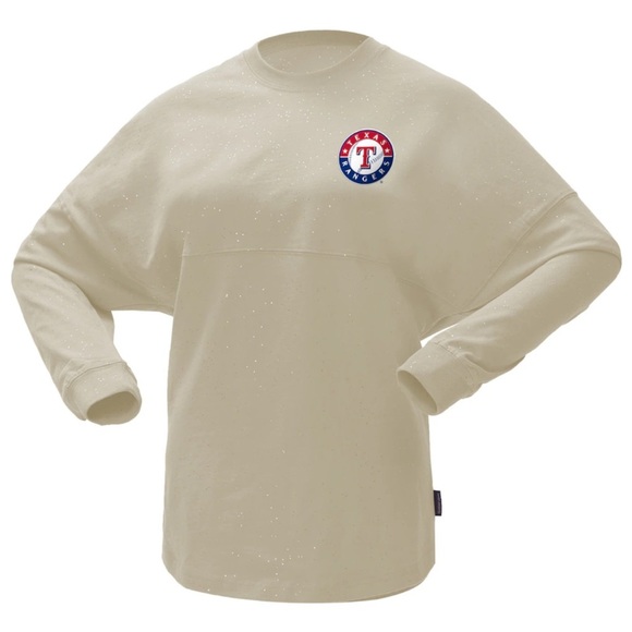 Texas Rangers 2023 World Series Champions Sparkle Long Sleeve T-Shirt |Cream|NEW - Picture 2 of 8